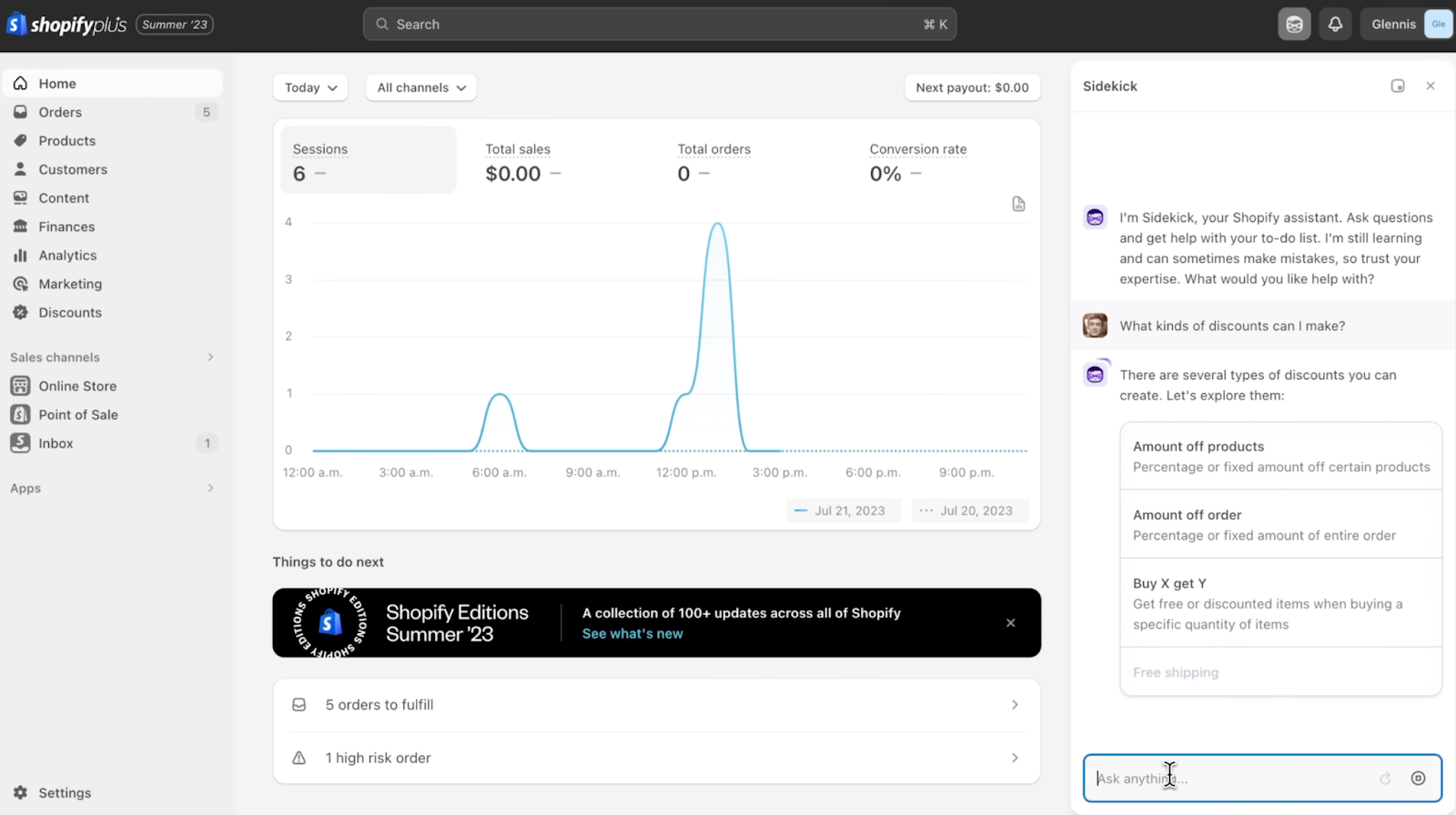 Sidekick ile Yapay Zeka Danışmanlığından Tavsiye Alın - Shopify 2023 Yaz Güncellemesi