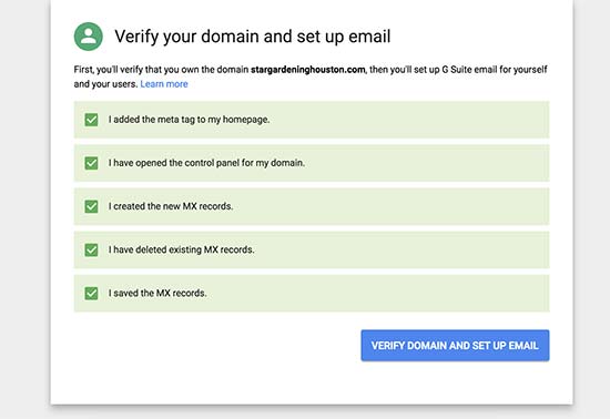 Verifique a configuração do domínio