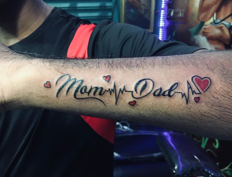 heartbeat mom dad tattoo