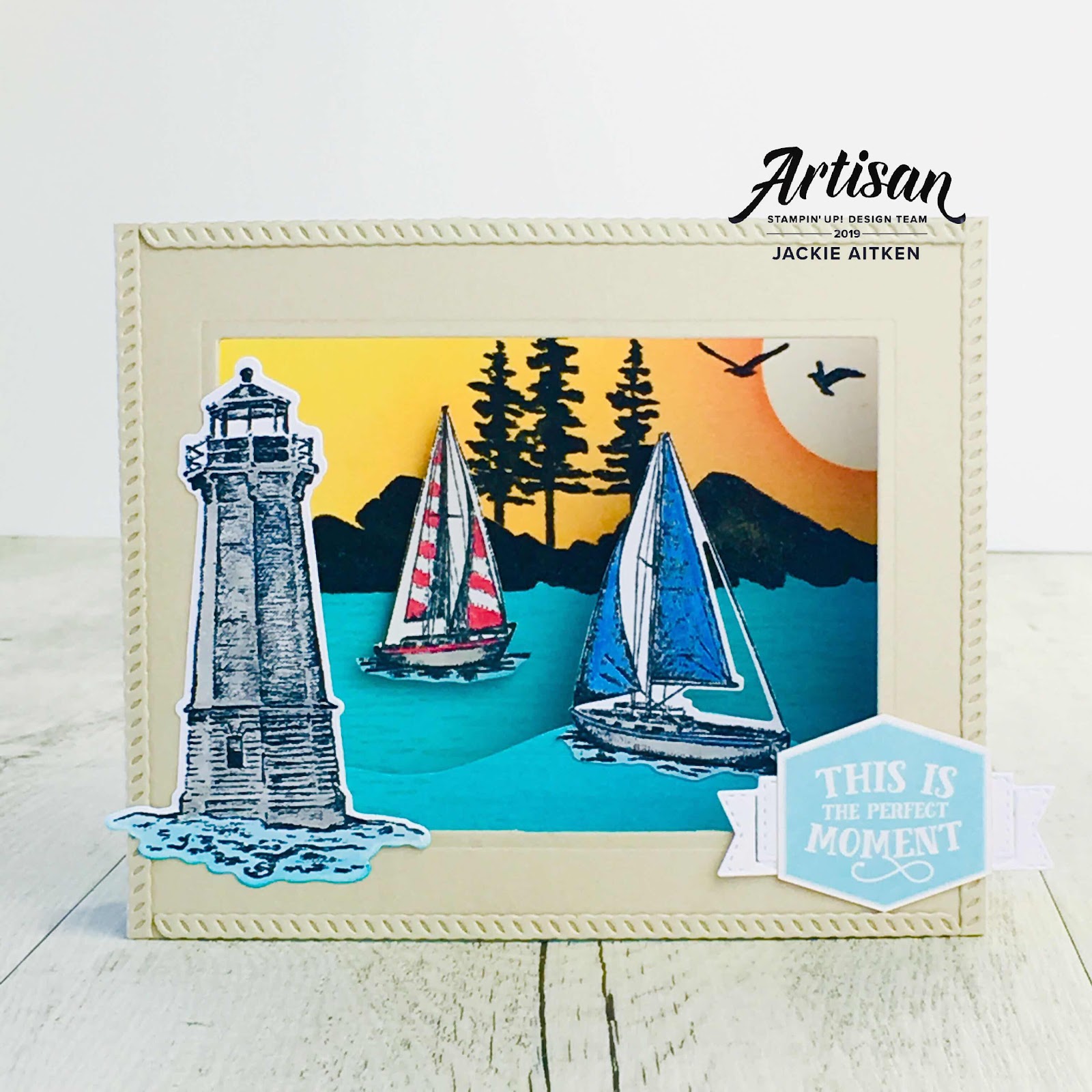 Jaxx Crafty Creations, Artisan Design Team 2019, Come Sail Away, Memories & More Card Pack, Nautical Creations, Shadow Box Card, Slider Card,