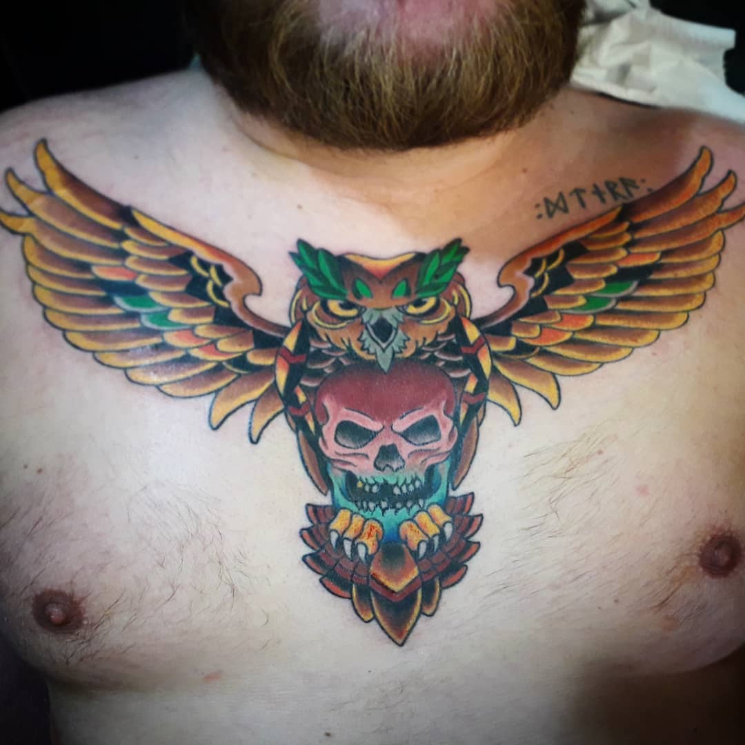 golden owl tattoo