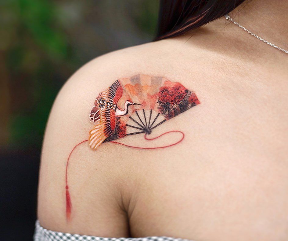 ลายสักพัดญี่ปุ่นหัวไหล่ 02