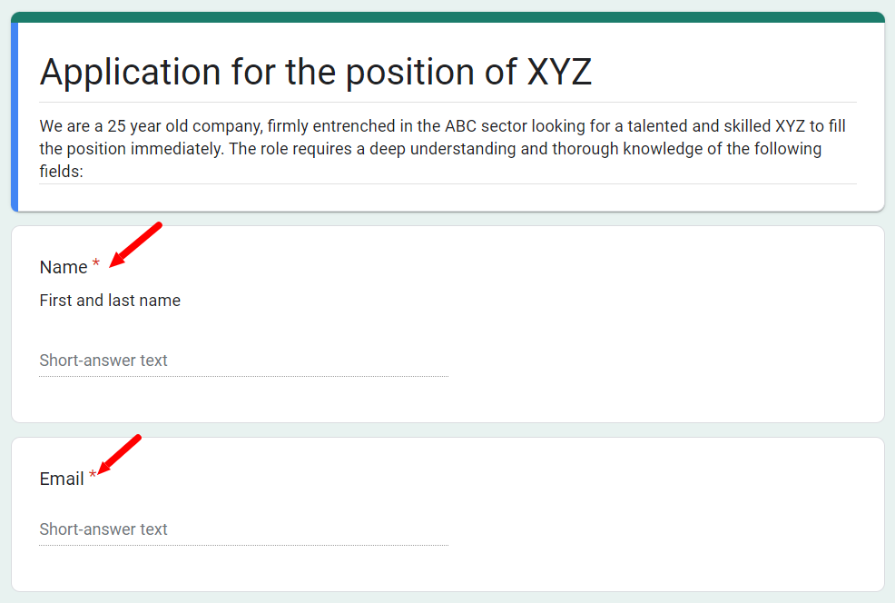 How To Create A Job Application Form In Google Forms