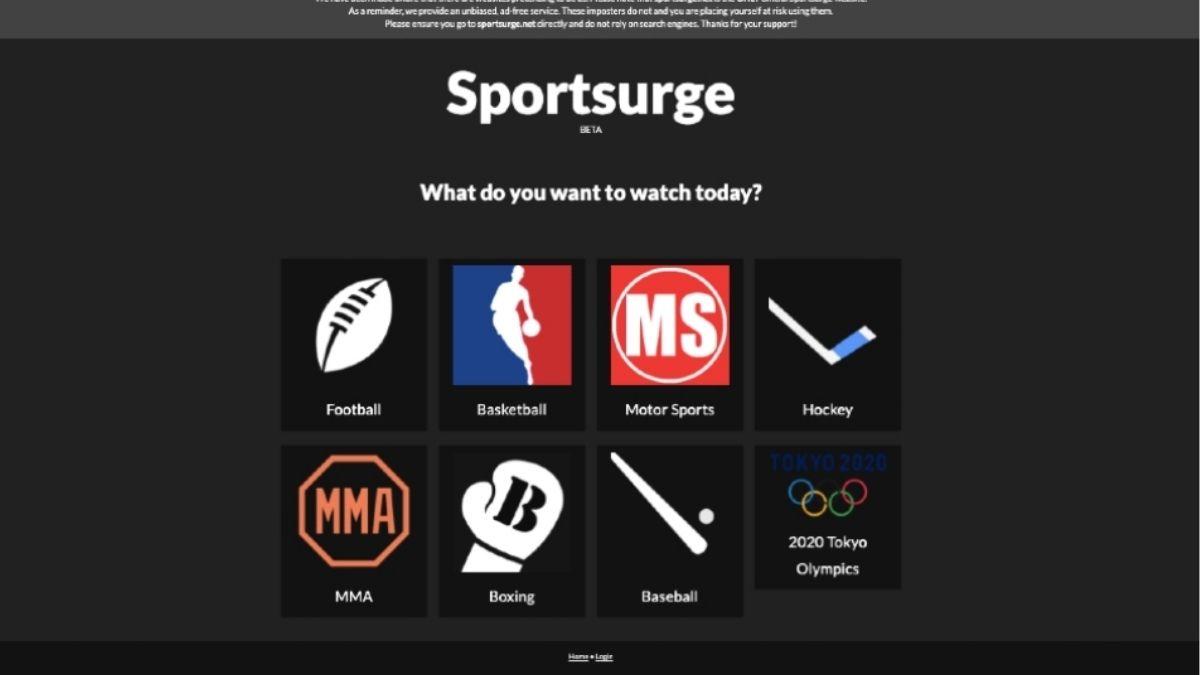 live sports streams available on Sportssurge 