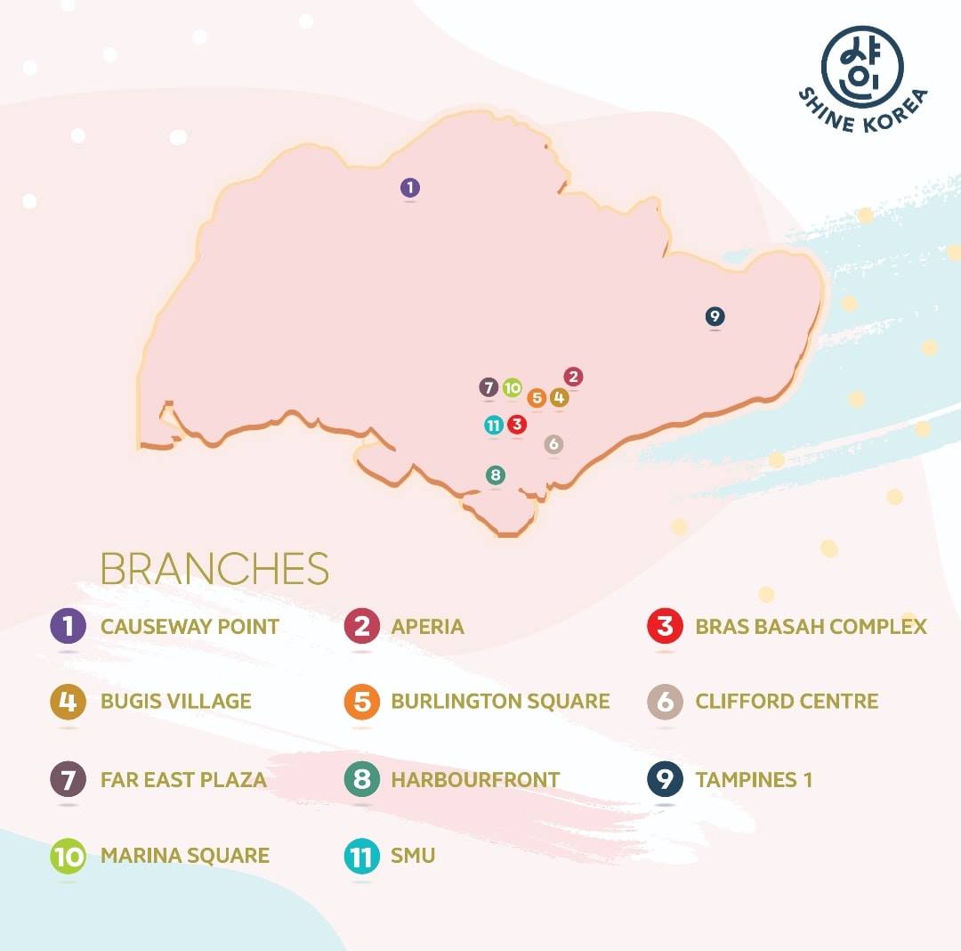 Locations of Shine Korea