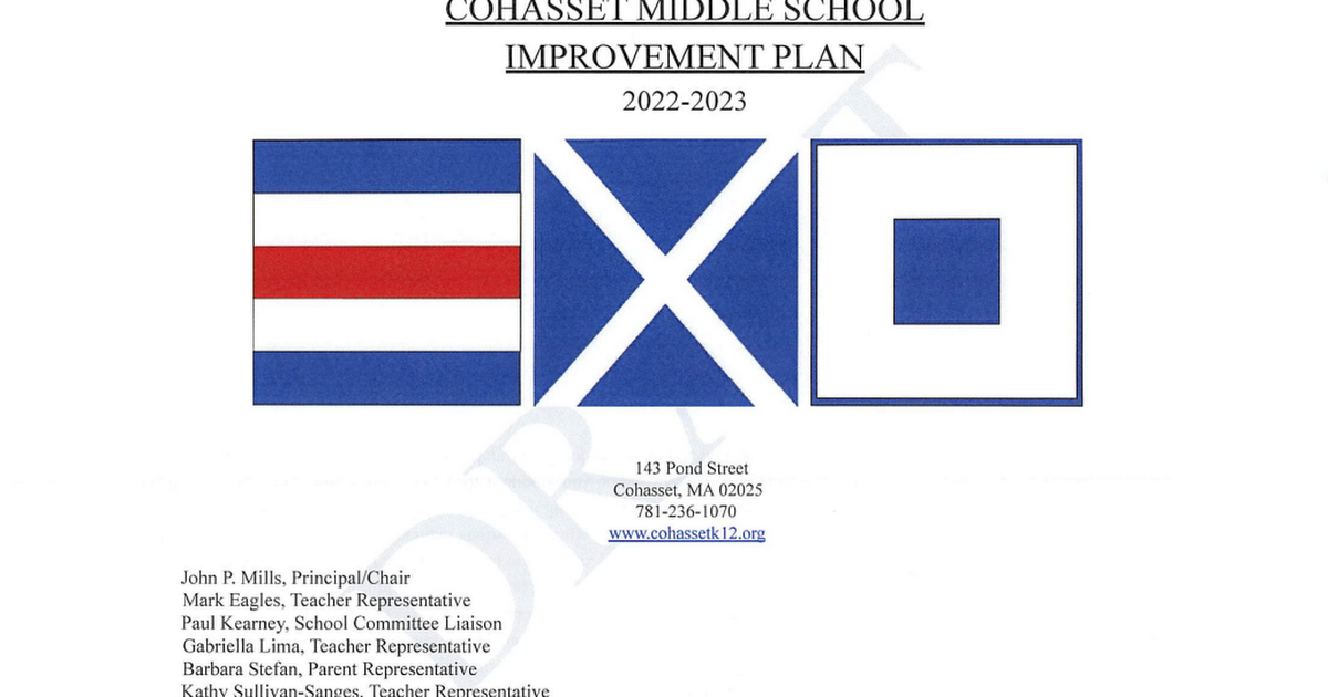Cohasset Middle School - School Improvement Plan (Mr. John Mills) E-2.pdf