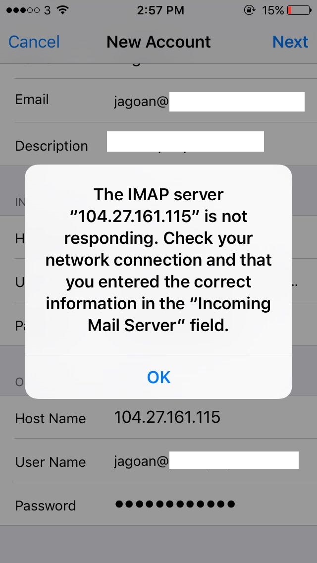 Iphone Error Autentifikasi