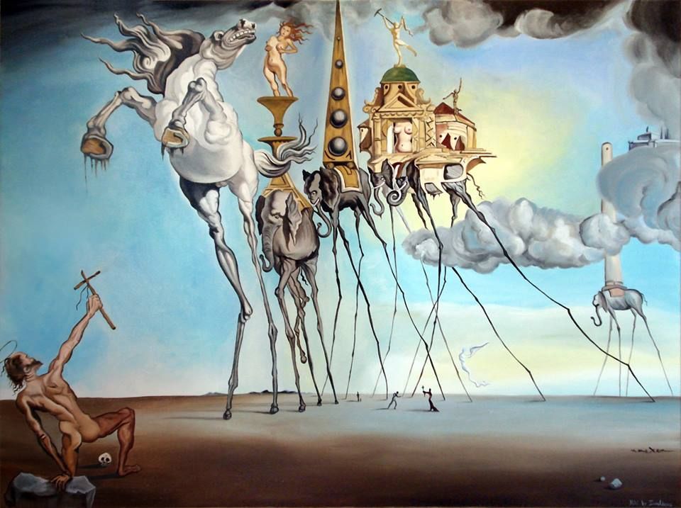 Los elefantes: cuadro pictórico de Salvador Dalí - Apuntes de arte