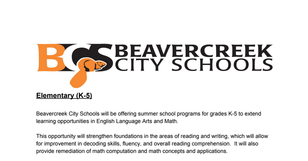 2021 Elementary (K-5) Summer School Announcement.pdf