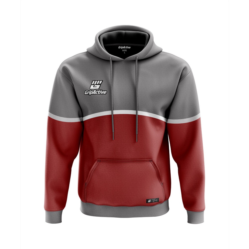 Grey And Maroon Colour Rugby Hoodies