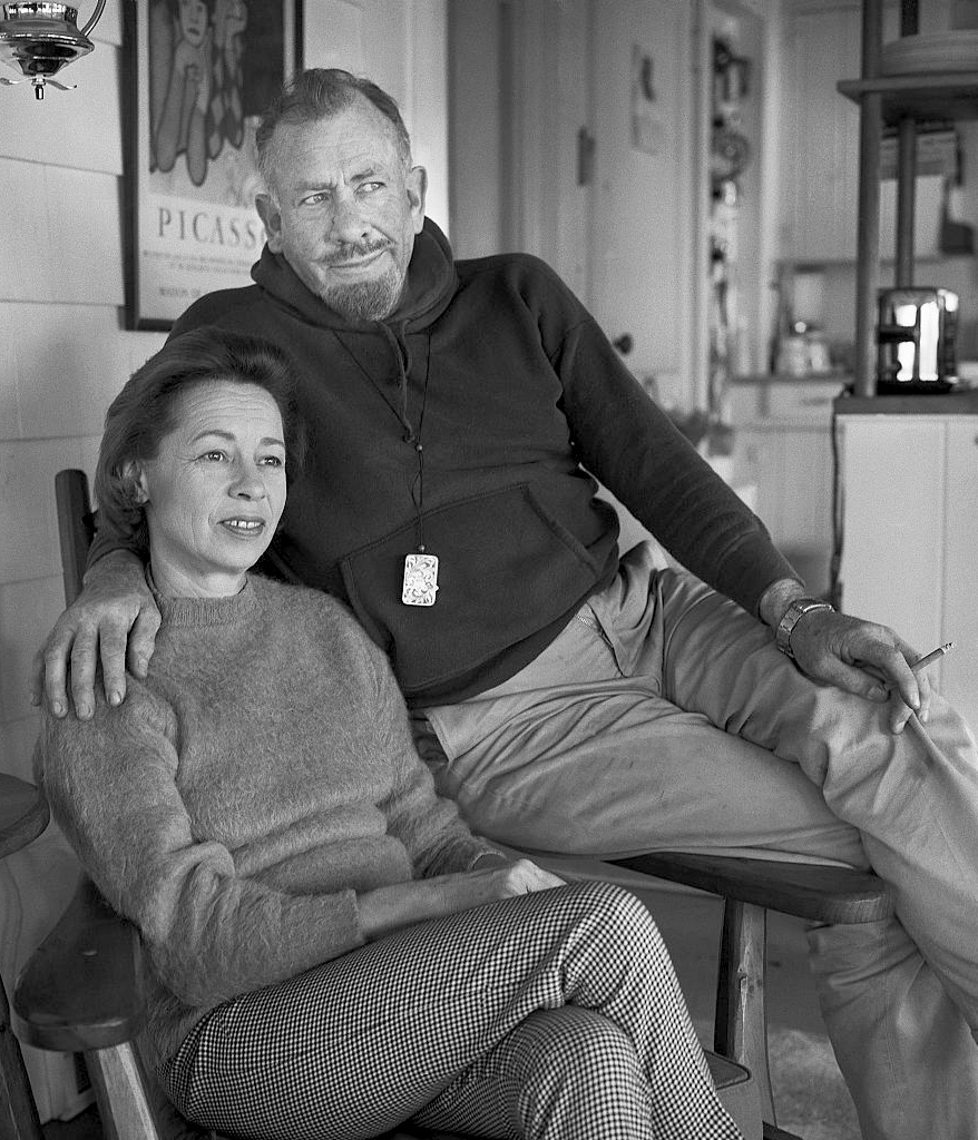 Alt Text: 1950 Press Photo John Steinbeck and third wife Elaine Anderson Scott