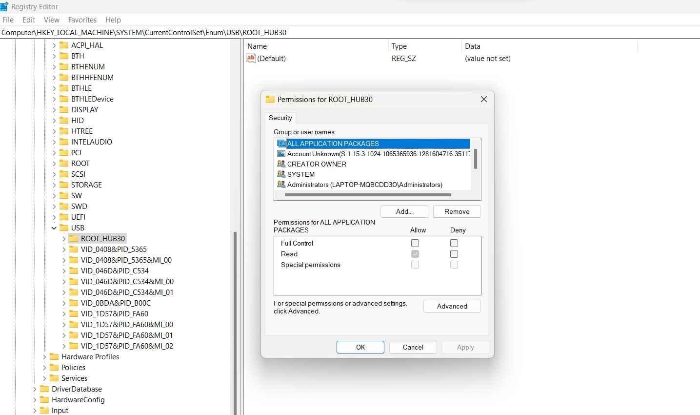 edit Windows registry to fix USB tethering issue