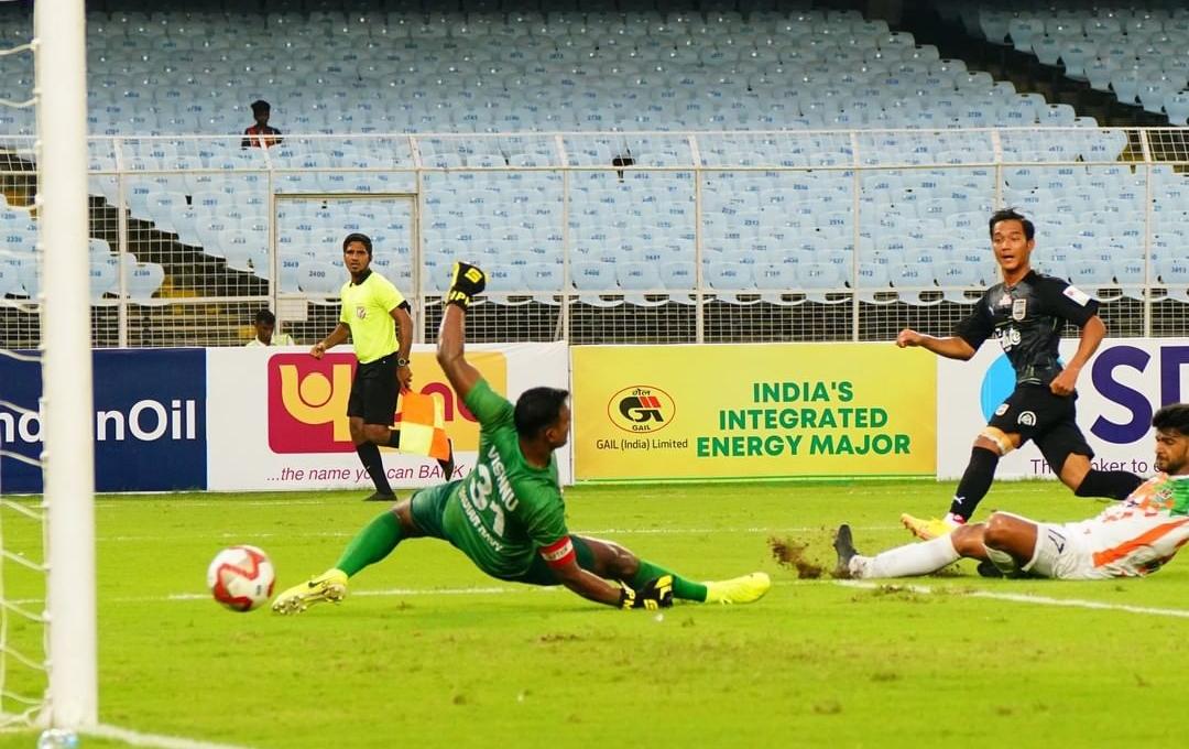 Lallianzuala Chhangte donning his new No. 7 netted a brace against the Indian Navy