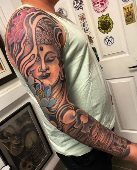 Brilliant Buddha Tattoo Full Sleeve