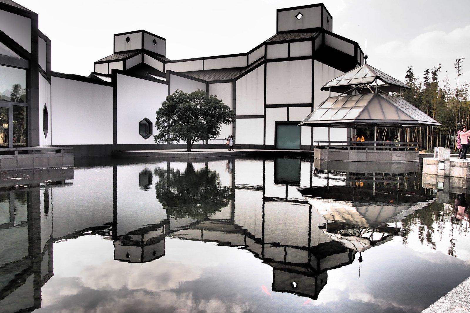 Exterior View of Suzhou Museum, China by IM Pei