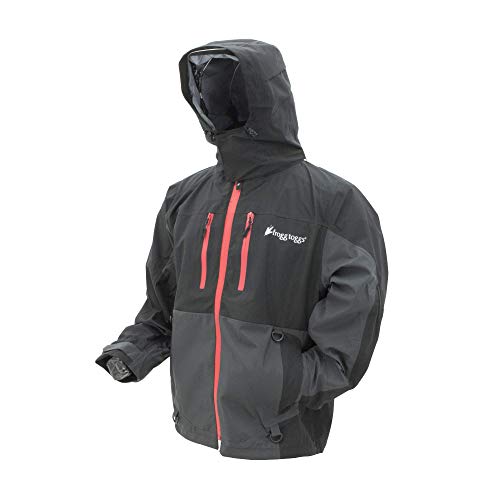 FROGG TOGGS Men's Pilot II Guide Waterproof Breathable Rain Jacket, Black/Charcoal Gray, 3X-Large (PF63161)