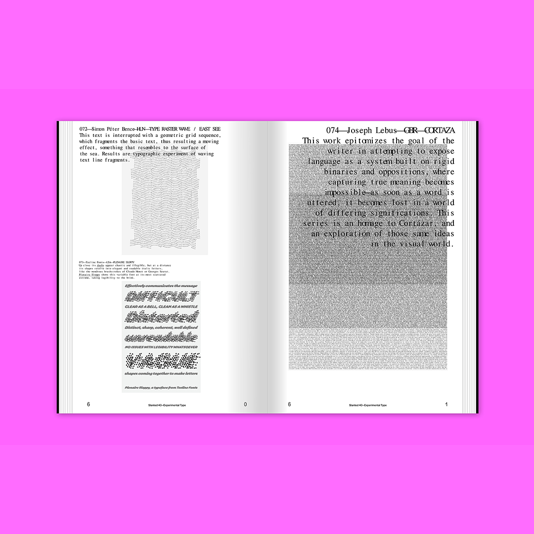 Editorial design and book recommendation - Slanted Magazine #40—Experimental Type 2.0