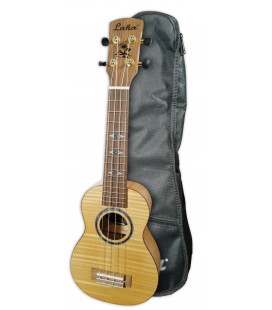 Foto do ukulele soprano Laka modelo VUS 95 Flamed Maple com saco