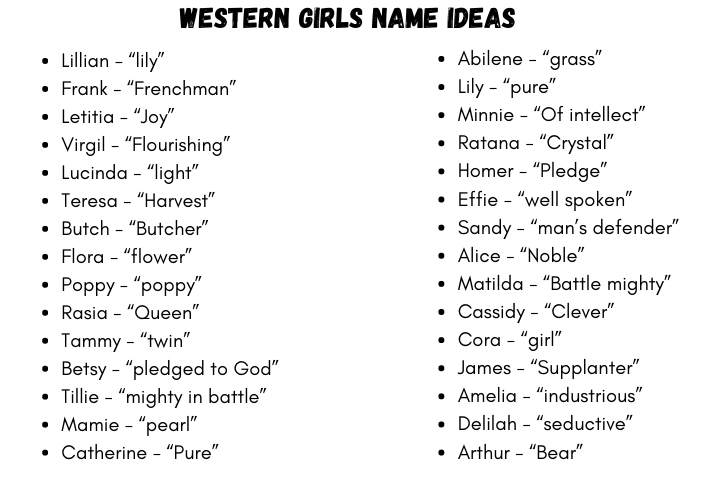 Western girl names
