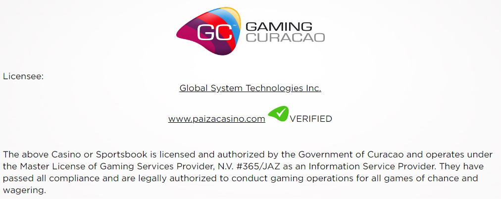 paiza casino license