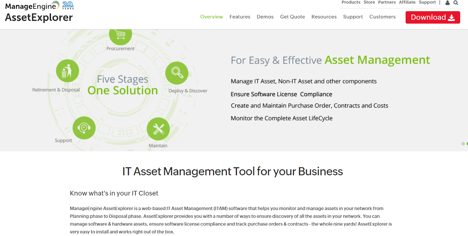 MANAGEENGINE asset management software