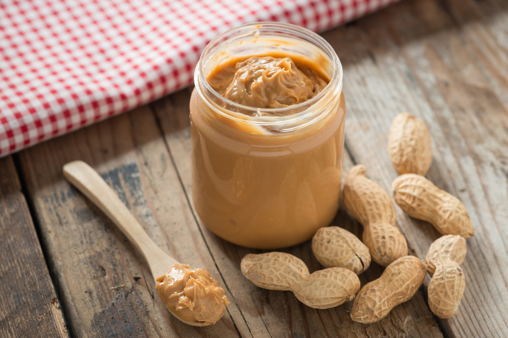 natural peanut butter in a jar