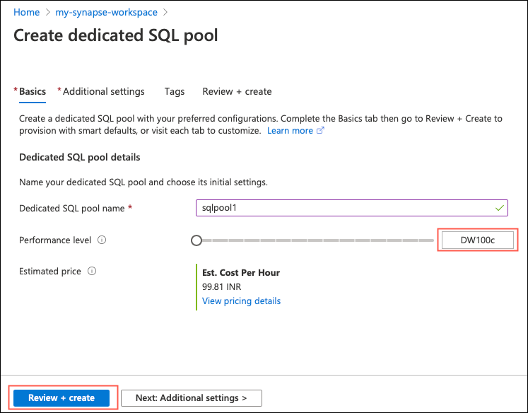 VNB-create-dedicated-sql-pool