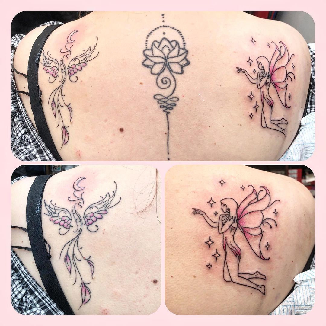Phoenix And Fairy Tattoo