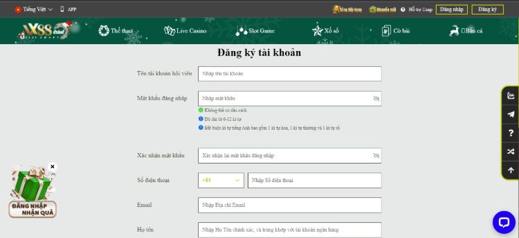 Trùng tên tài khoản khi đăng ký là lỗi hay gặp nhất của người chơi