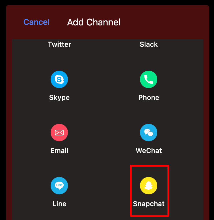 Snapchat chat widget