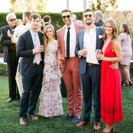 Wedding guests in cocktail attire
