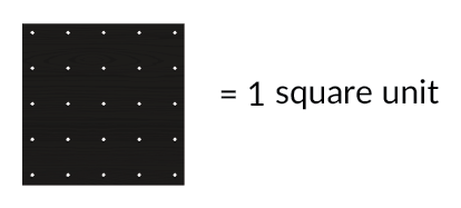 For this exercise, the geoboard grid is 1 square unit.