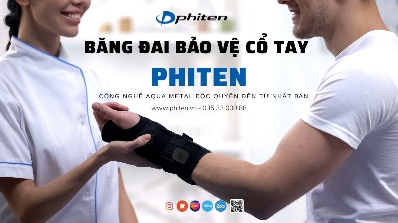 Băng đai bảo vệ cổ tay Phiten với công nghệ Aqua Metal độc quyền