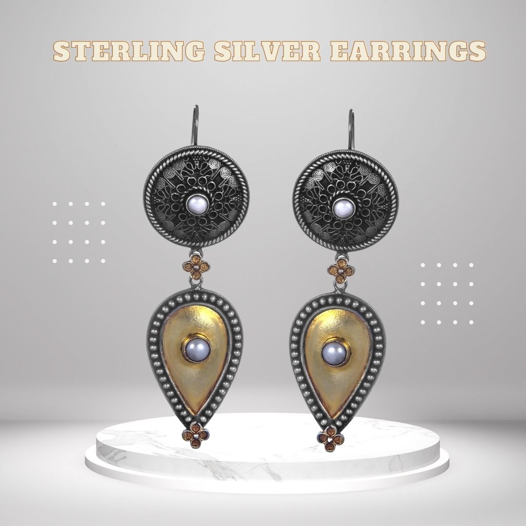 sterling silver earring, handmade silver earring