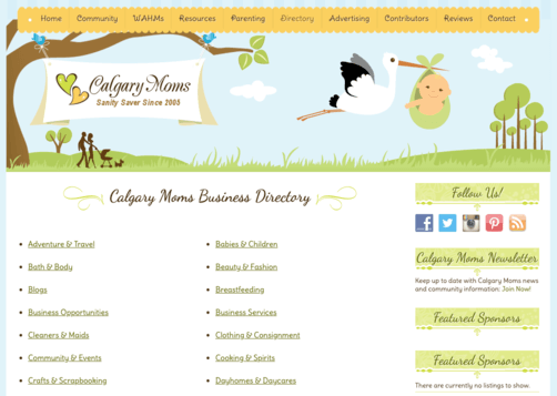 Calgary Moms local business directory
