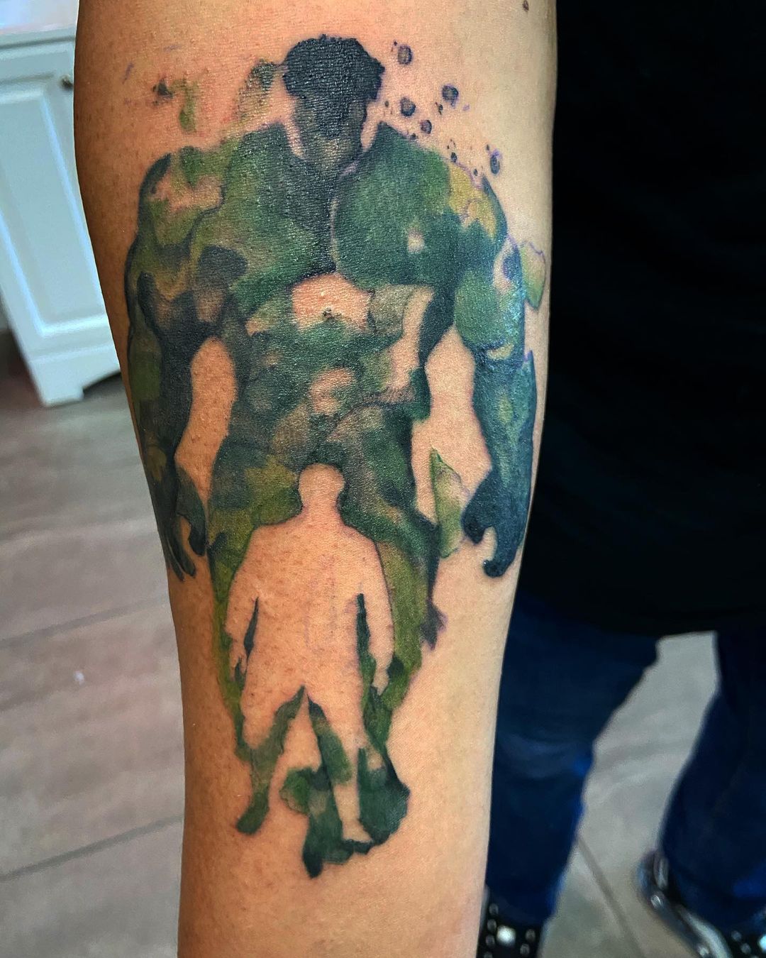 Watercolor Hulk Tattoo