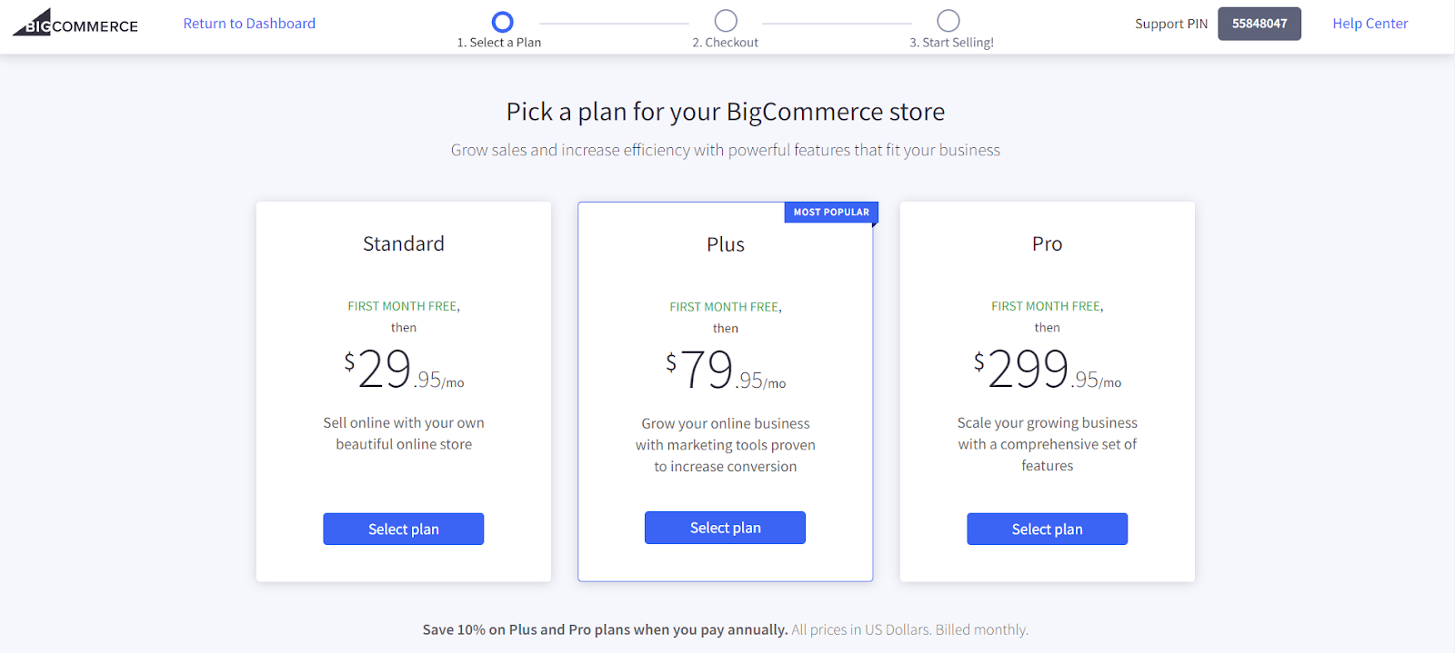 Pricing plan for Bigcommerce headless platforms
