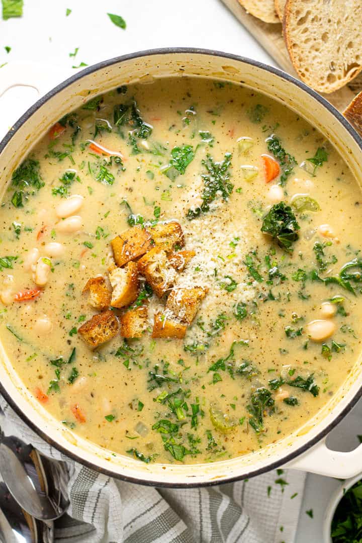 Creamy White Cowpea Soup with Kale