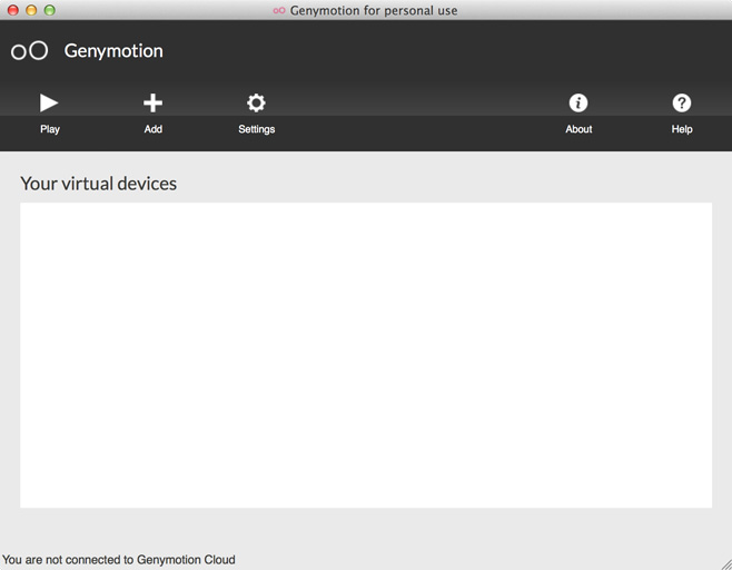 Genymotion Main Window