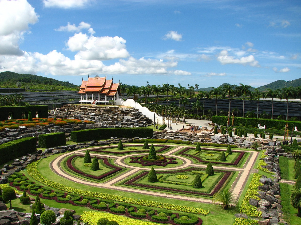 Wonderfully symmetrical view of the Botanical Garden.
