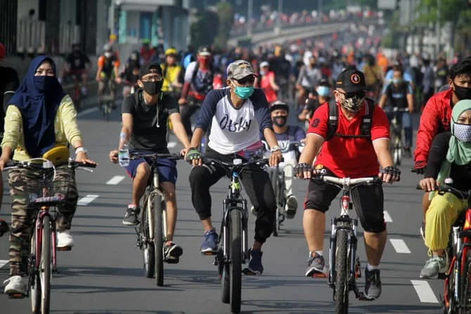 berikut beberapa ruas jalan yang ditutup saat car free day jakarta