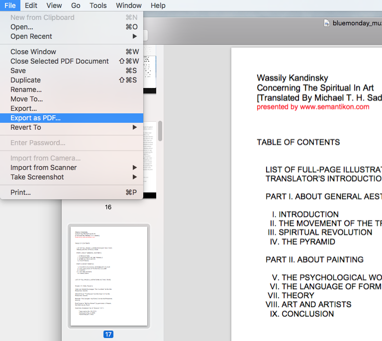 export as PDF screenshot