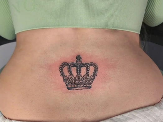 Mini Crown Lower Back Tattoo