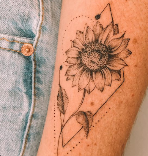 Western Style Sunflower Tattoo