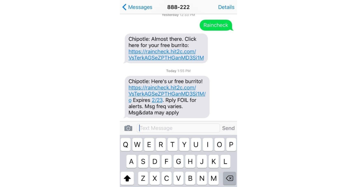 Chipotle | A SMS campaign by Chipotle 