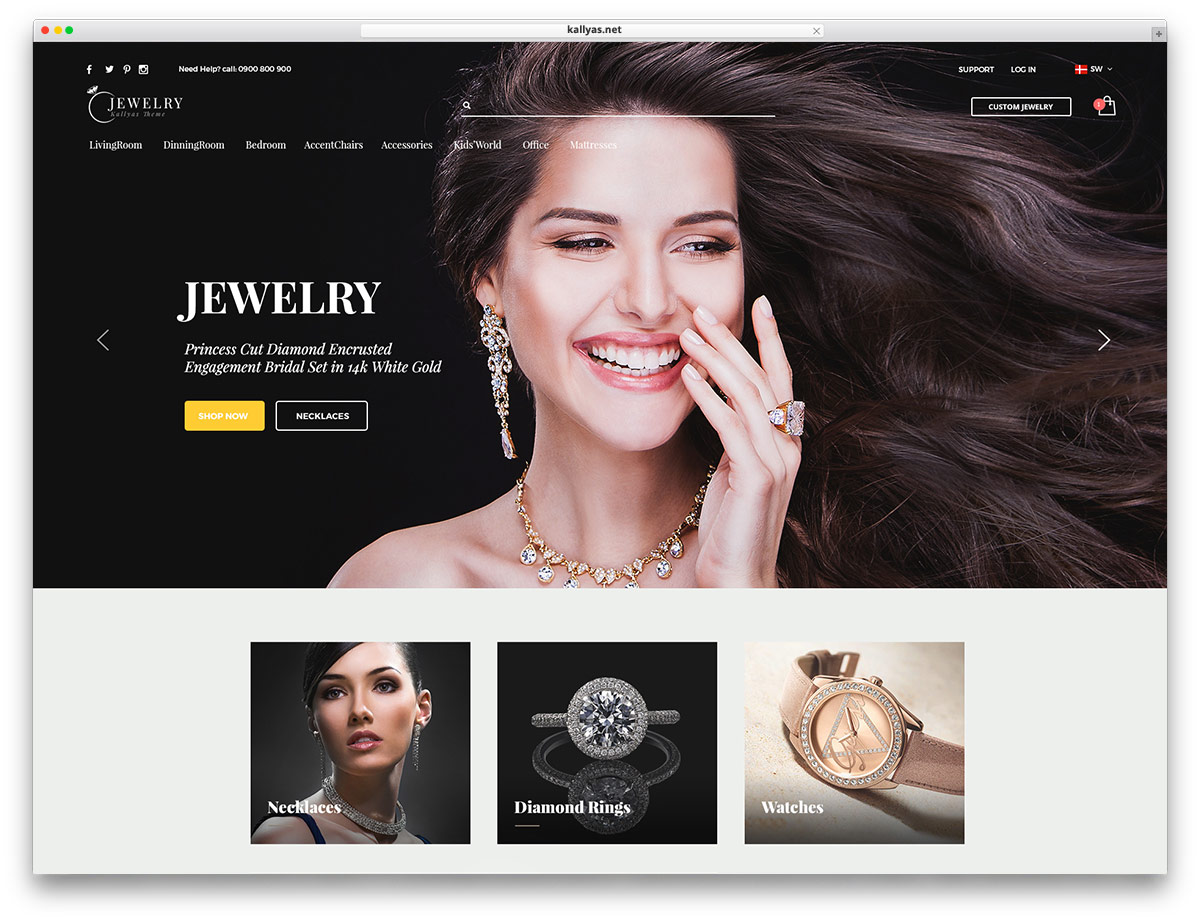 temas de WordPress de joyería con comercio electrónico