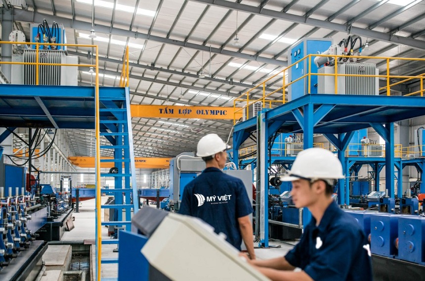 Toàn bộ quá trình sản xuất tại nhà máy Mỹ Việt đều ứng dụng công nghệ sản xuất hiện đại khép kín và được kiểm ngặt chặt chẽ trong từng dây chuyền sản xuất