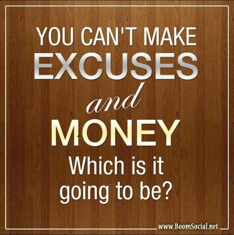 image showing the the words "You can't make excuses and money which is it going to be?", used in section explaining that Custom Clothing and Bespoke tailors of any size can implement digital strategies for business growth.