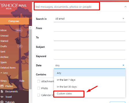 How should I read my old emails in yahoo mail
