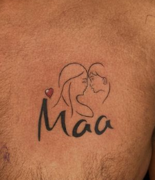 Maa On A Chest Tattoo 